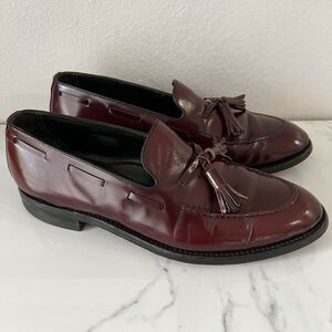 Florsheim Imperial Shell Cordovan Tassel Loafers Size 9 Tuscany Bordeaux